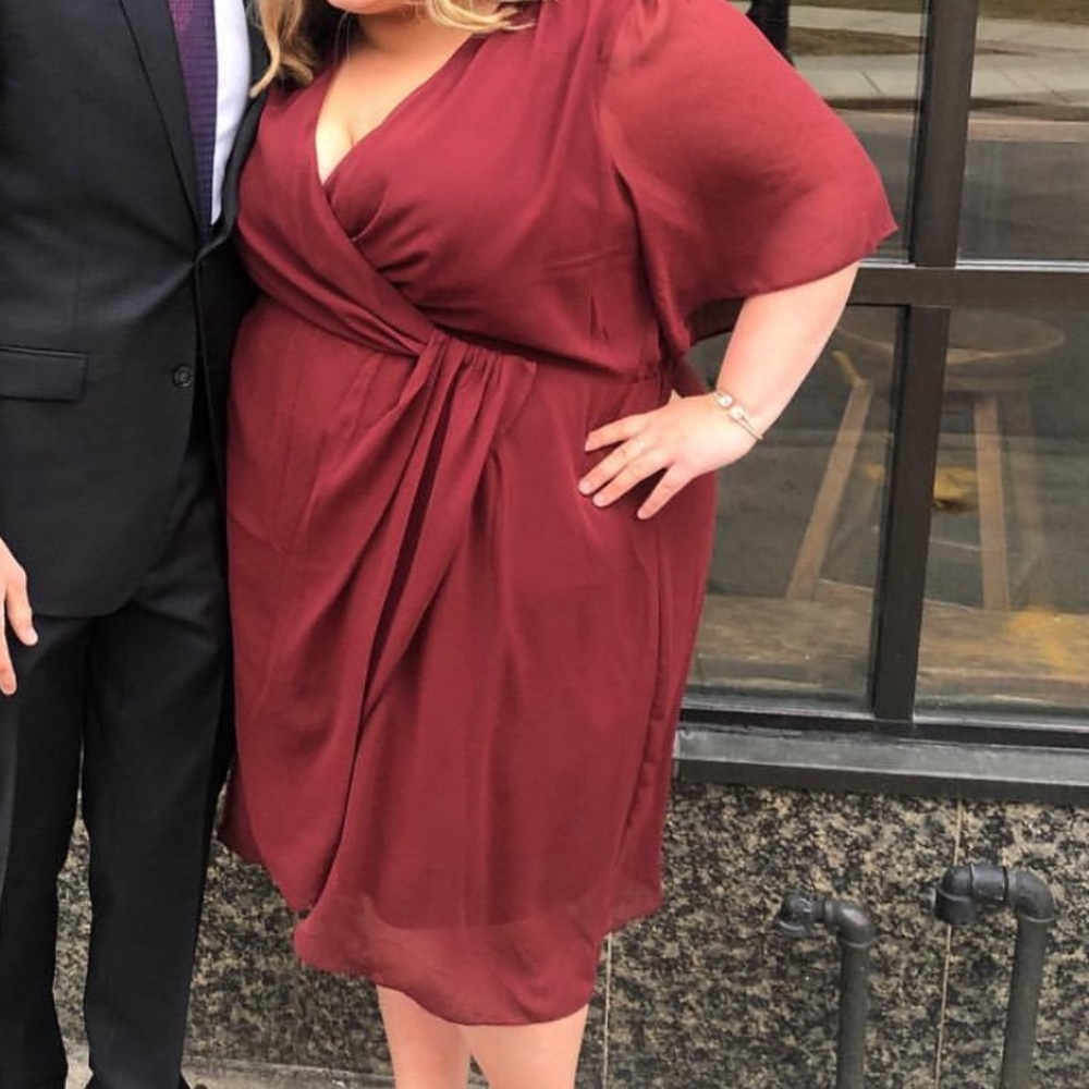 Burgundy City Chic dress, size XXL/24.